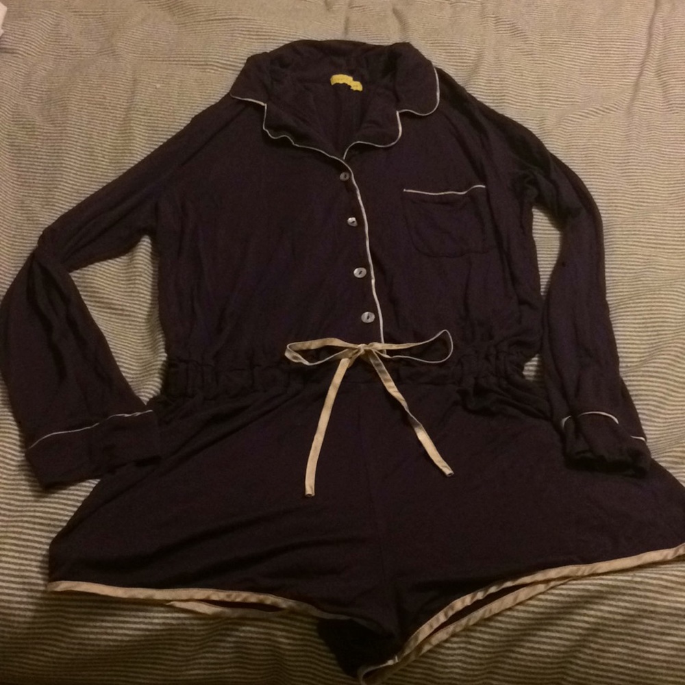 Purple pajama romper
